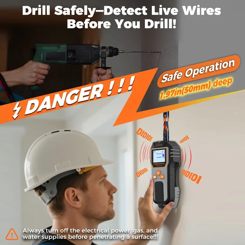 Detector de Pared 6 en 1 - Cables, Metal y Tuberías