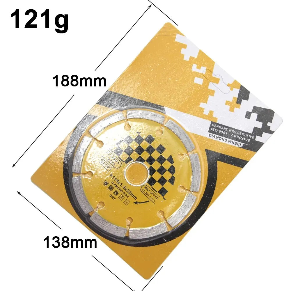 Disco de Diamante Seco 115mm para Corte de Granito, Mármol, Hormigón y Cerámica – Sierra Circular