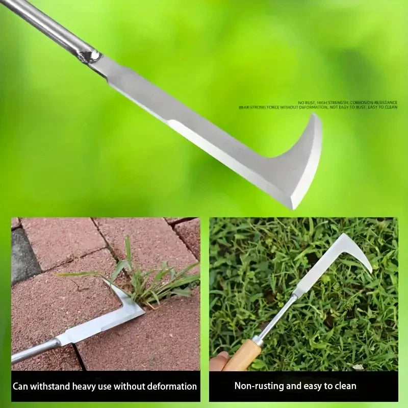 Pala de mano de acero al carbono para desherbar grietas