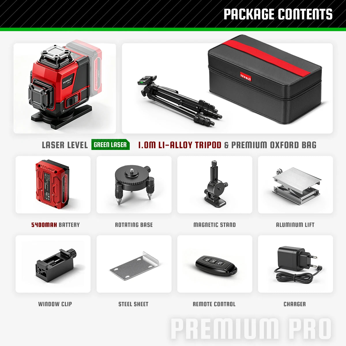 Nivel láser profesional variantes disponibles con batería