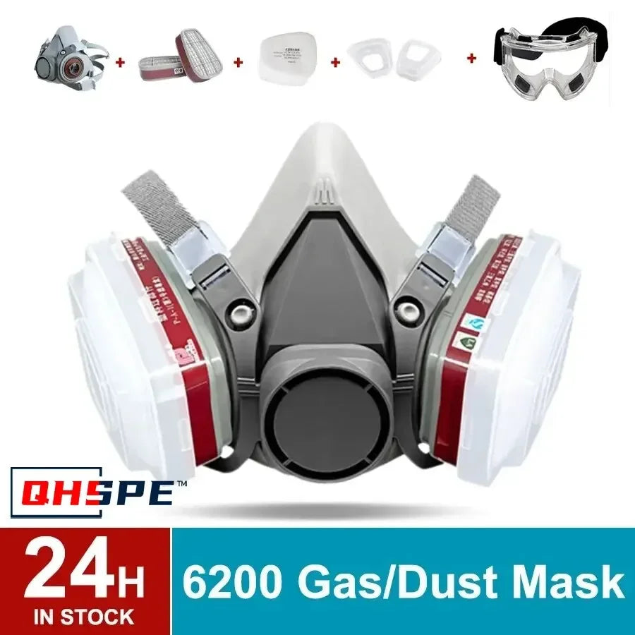 6200 Reusable Half Face Respirator for Painting and Polishing