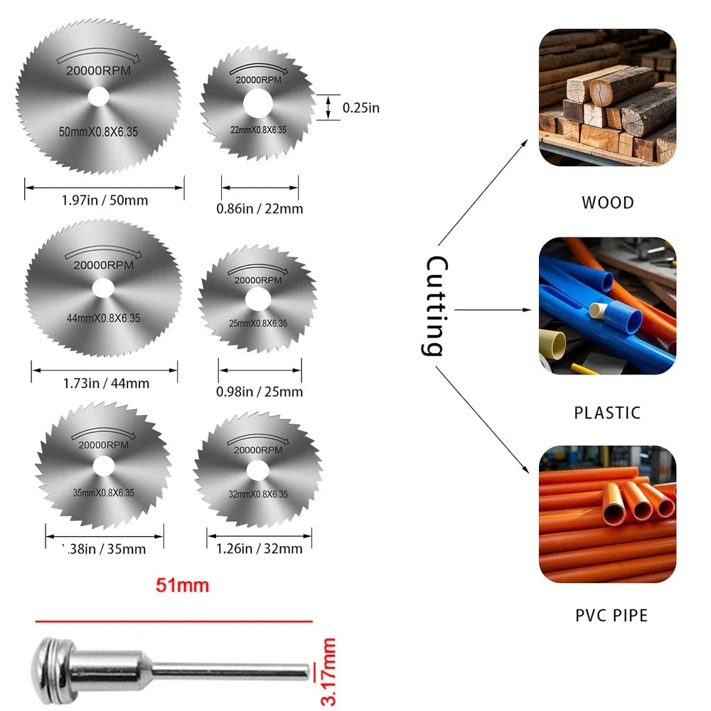 Set de 31 Discos de Corte HSS para Mini Taladro y Rotativa