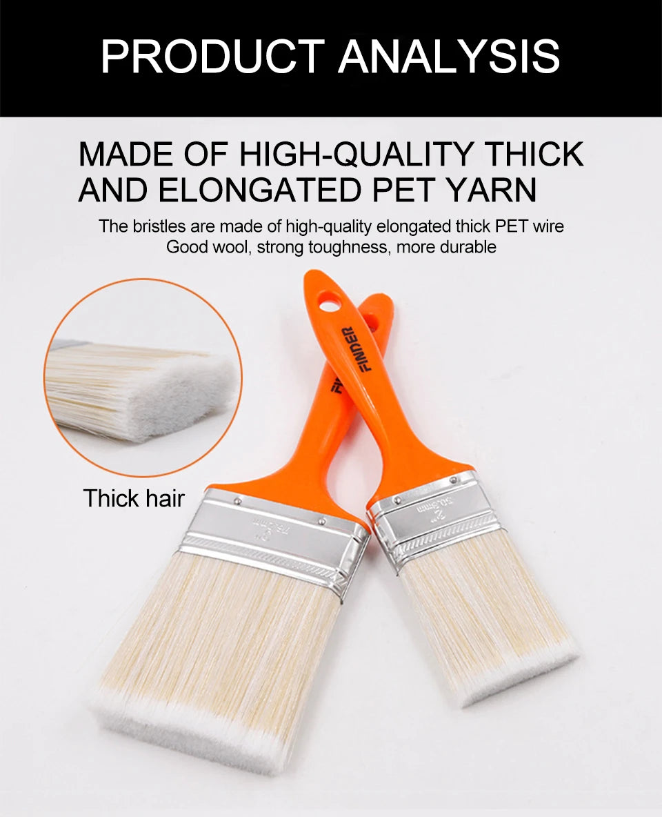 Brochas de Pintura Profesionales Cerdas PET | Mango ABS Antideslizante | Pintura Pared Barniz y Decoración