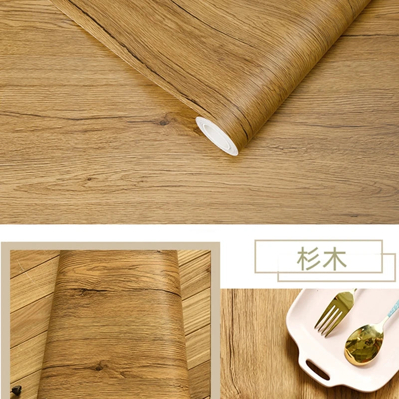 Vinilo Adhesivo Efecto Madera para Muebles | PVC Impermeable Autoadhesivo | Renovación Fácil
