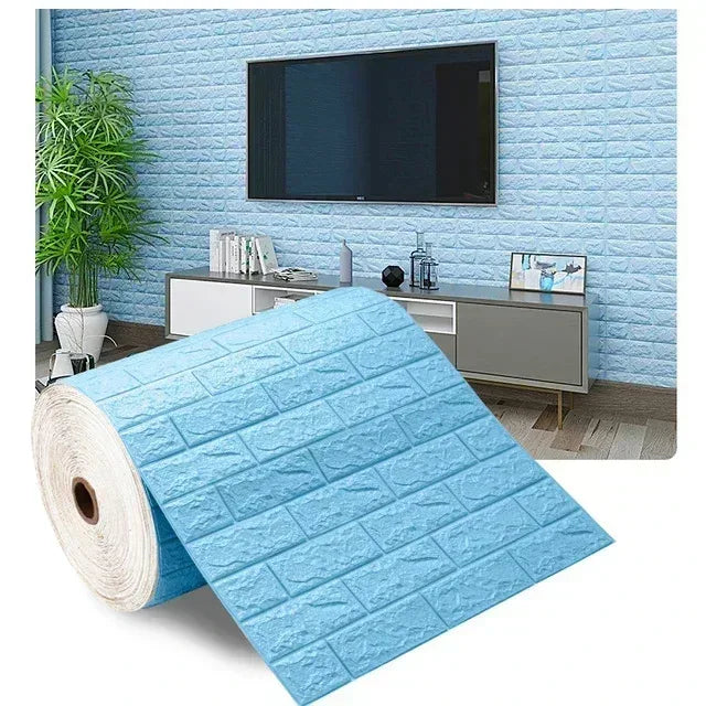 Papel Pintado 3D Autoadhesivo Efecto Ladrillo | Rollo Continuo 70cm x 1/3/5/10M | Impermeable