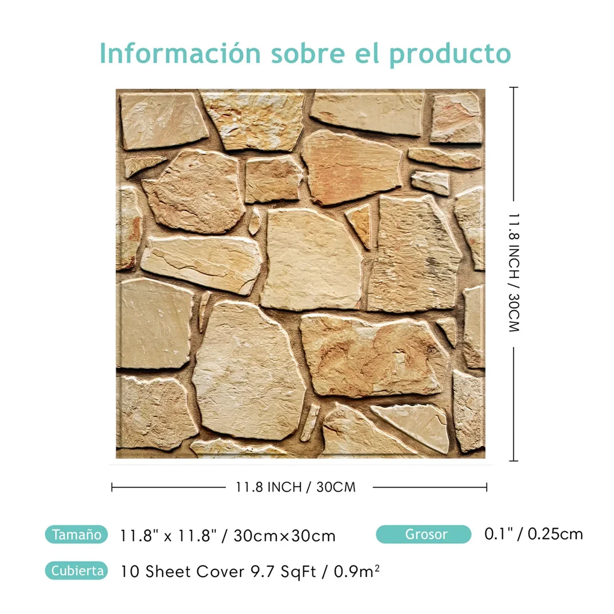 Paneles 3D efecto piedra natural autoadhesivos