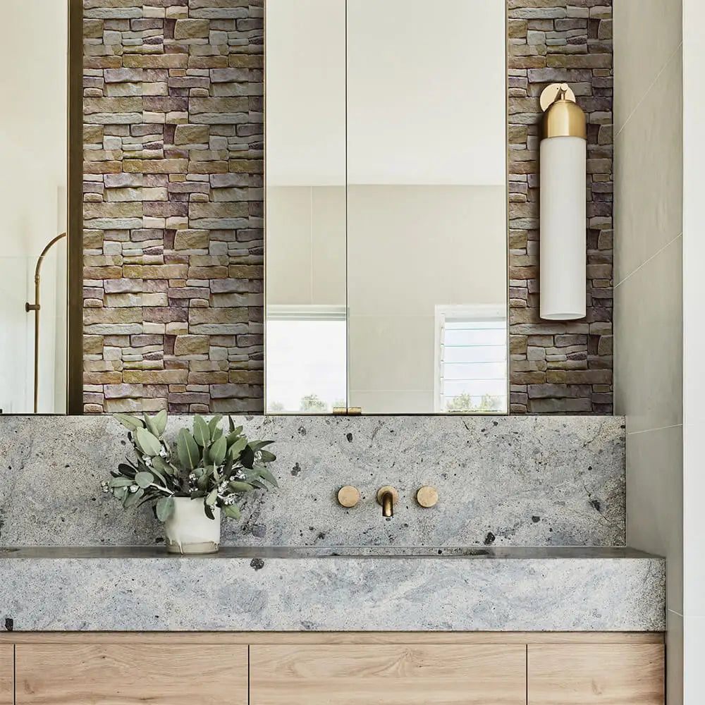Panel adhesivo 3D efecto piedra para pared
