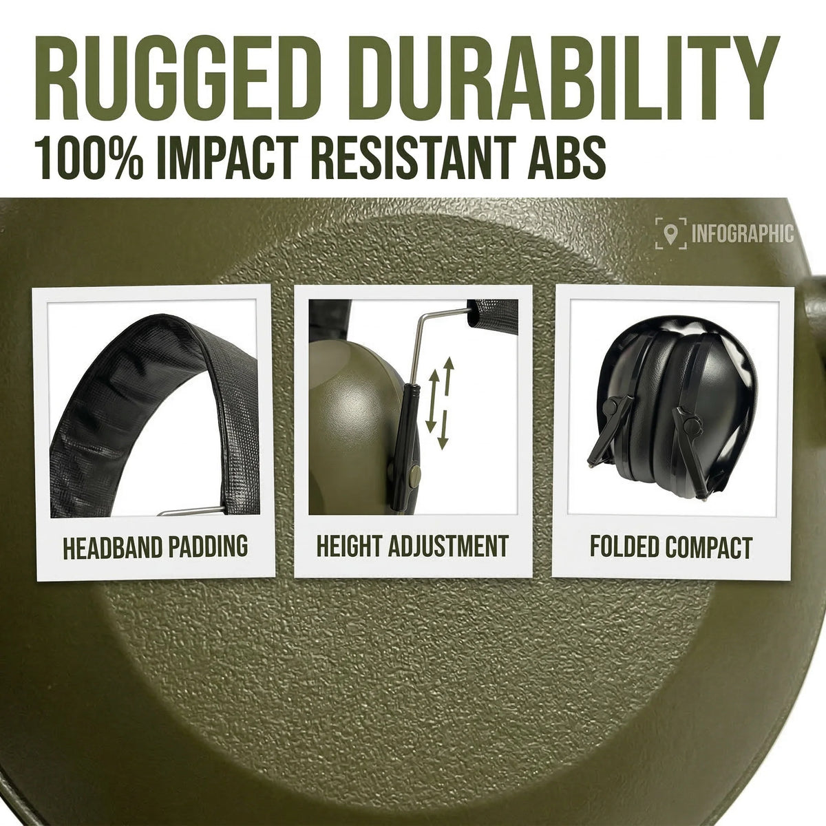 Orejeras Plegables Compactas NRR 24dB para Protección de Ruido en el Trabajo