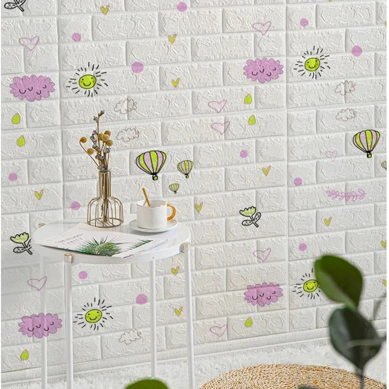 Papel Pintado 3D Autoadhesivo Efecto Ladrillo | Rollo Continuo 70cm x 1/3/5/10M | Impermeable