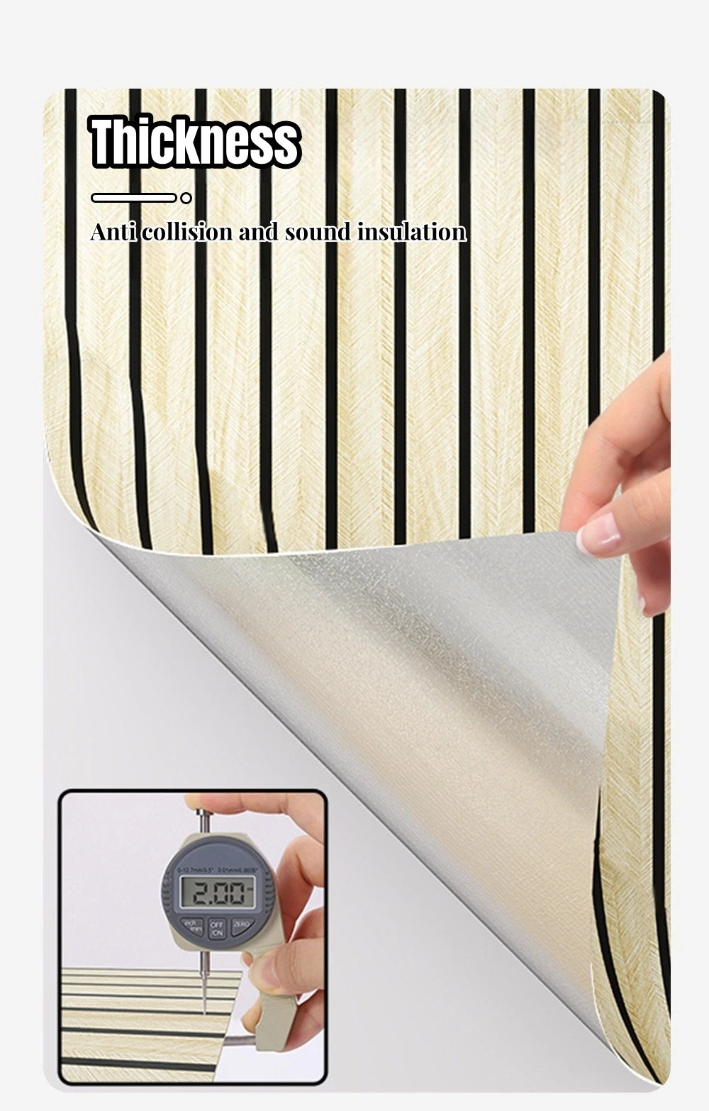 Papel Pintado Autoadhesivo Imitación Rejilla Madera | PVC Grueso Impermeable | Rollo 3M, 5M o 10M x 40cm