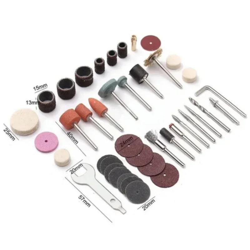 Kit 40 Accesorios para Mini Taladro Rotativo y Amoladora – Lijado, Pulido y Grabado