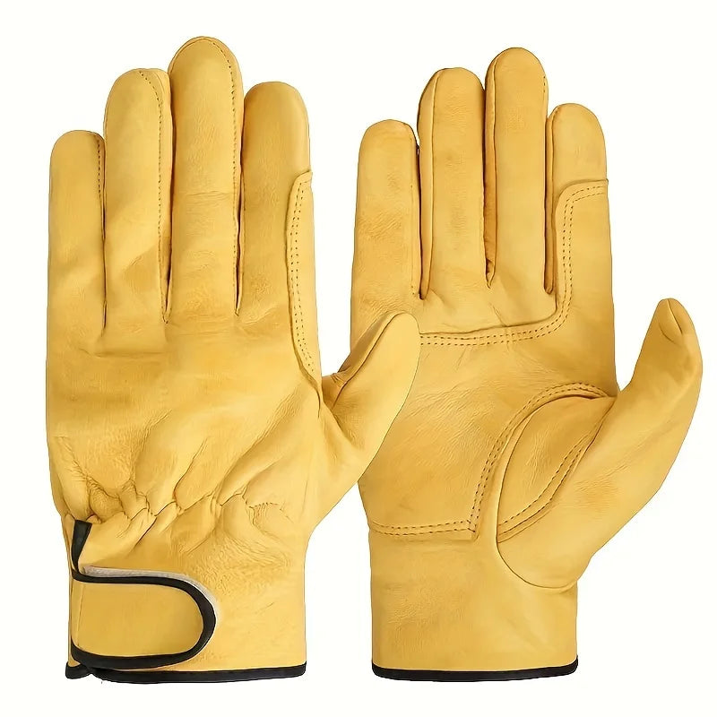 Guantes de Trabajo en Piel PU para Jardinería, Moto y Soldadura