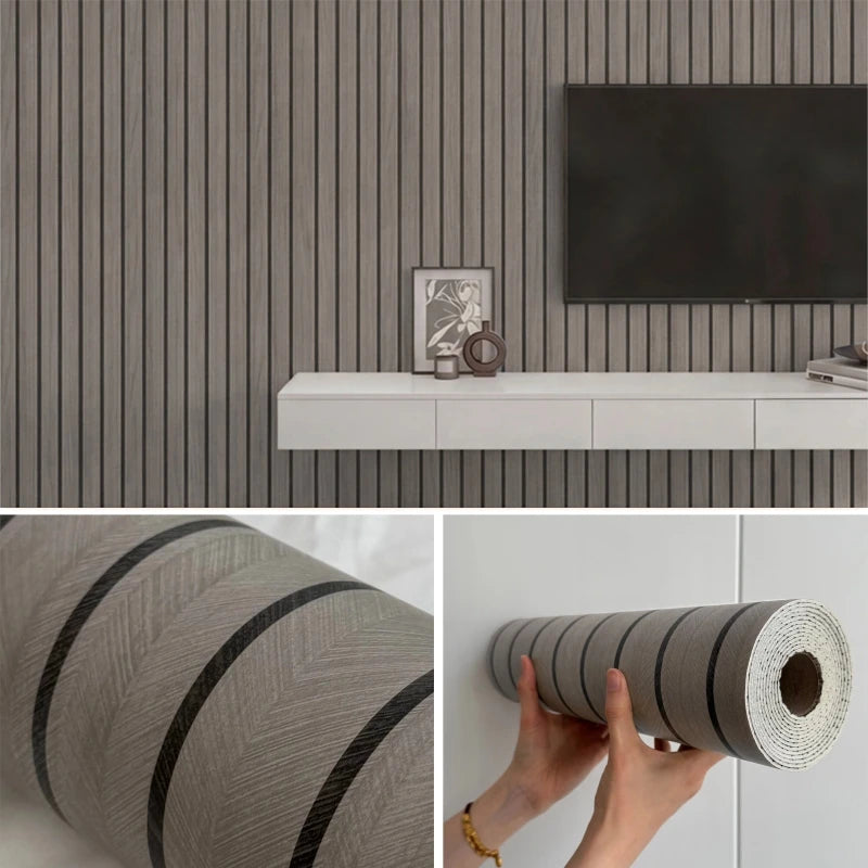 Papel Pintado Autoadhesivo Imitación Rejilla Madera | PVC Grueso Impermeable | Rollo 3M, 5M o 10M x 40cm