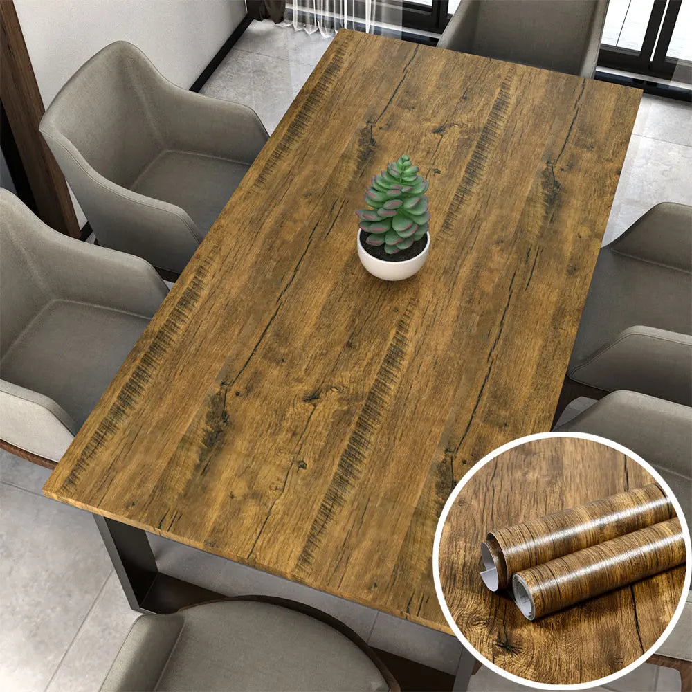 Vinilo Adhesivo Efecto Madera para Muebles | PVC Impermeable Autoadhesivo | Renovación Fácil