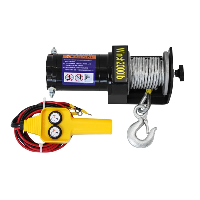 TUNGFULL 12V/24V Waterproof Electric Winch – Self-Recovery Crane for SUV and Off-Road Vehicle