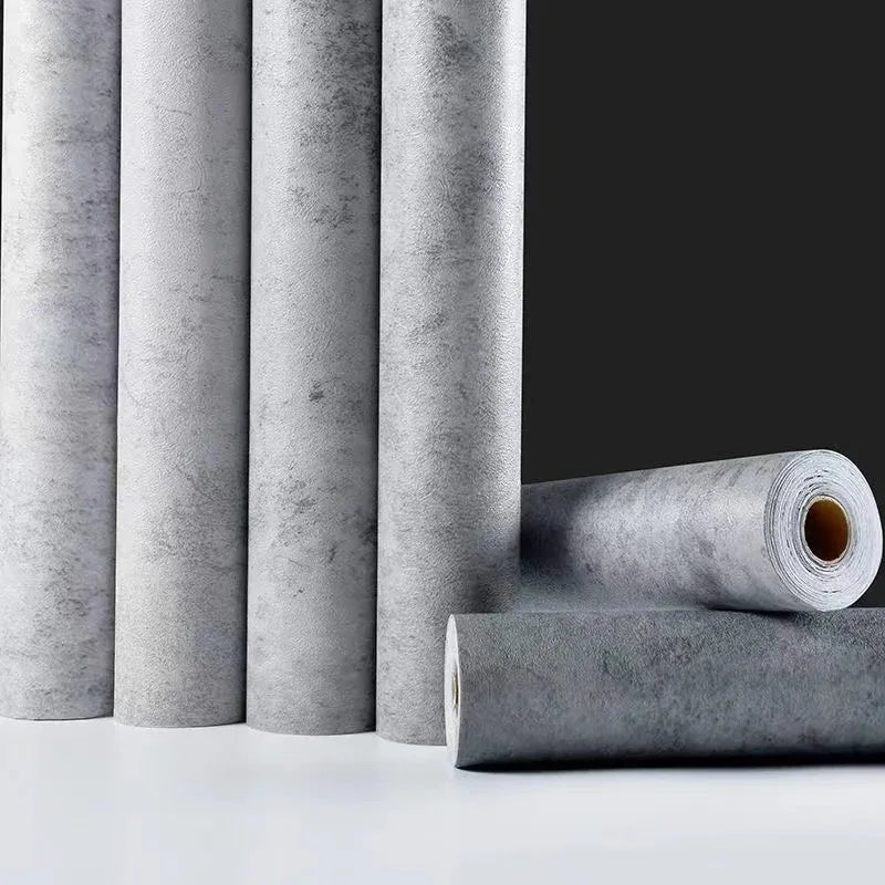 Papel pintado PVC gris oscuro estilo industrial