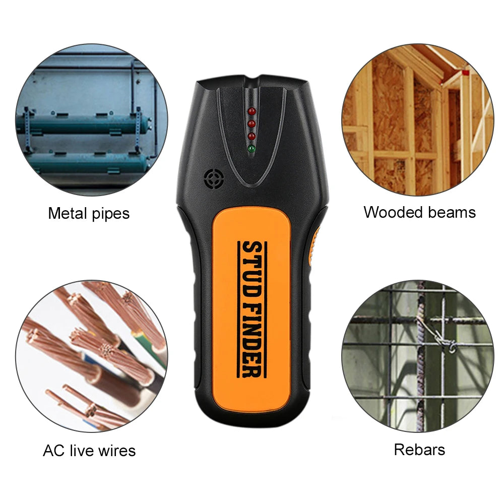 Detector de Paredes Gaqqee – Sensor para Metal, No Metal y Cables AC con Alarma Sonora y Luminosa