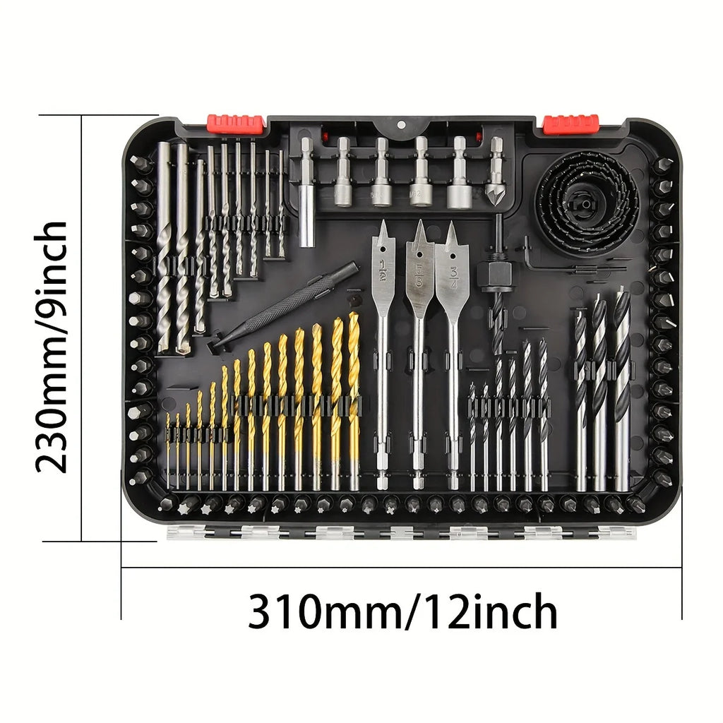 Set de 100 Puntas y Brocas para Atornillador - Metal, Madera, Mampostería y Plástico