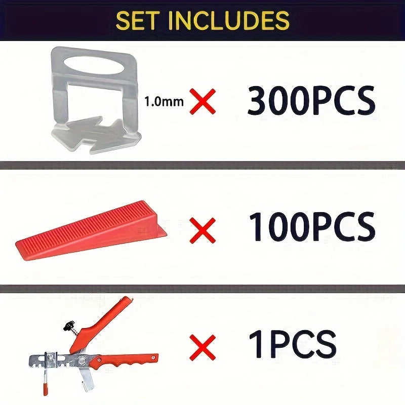 Kit Nivelador de Azulejos con Alicate - 270 Clips + 90 Cuñas
