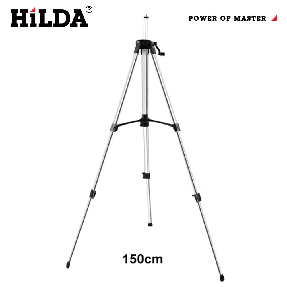 Trípode para Nivel Láser HILDA AB290 – Altura Regulable 1,2m/1,5m en Ferroaleación con Adaptador 5/8"