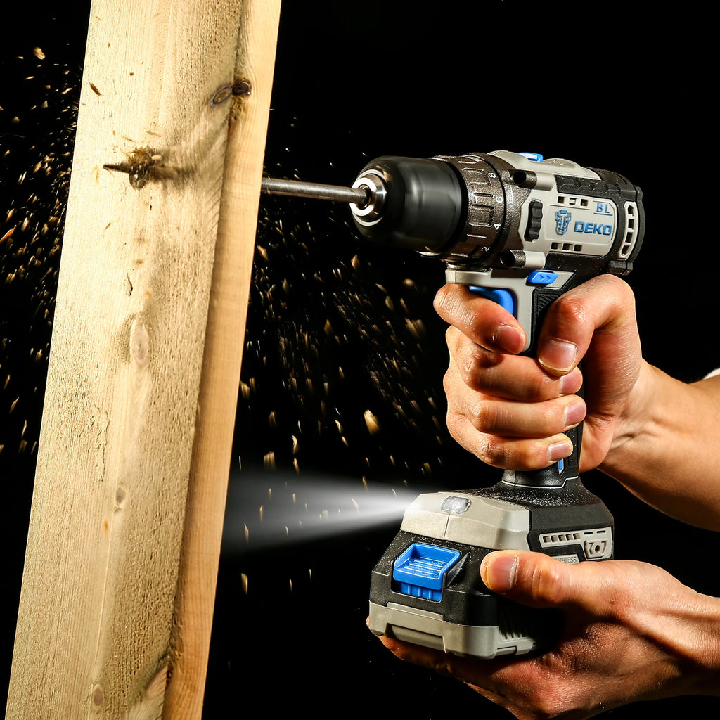 Taladro Atornillador Inalámbrico DEKO 20V Brushless - Kit Compacto (42N.m)