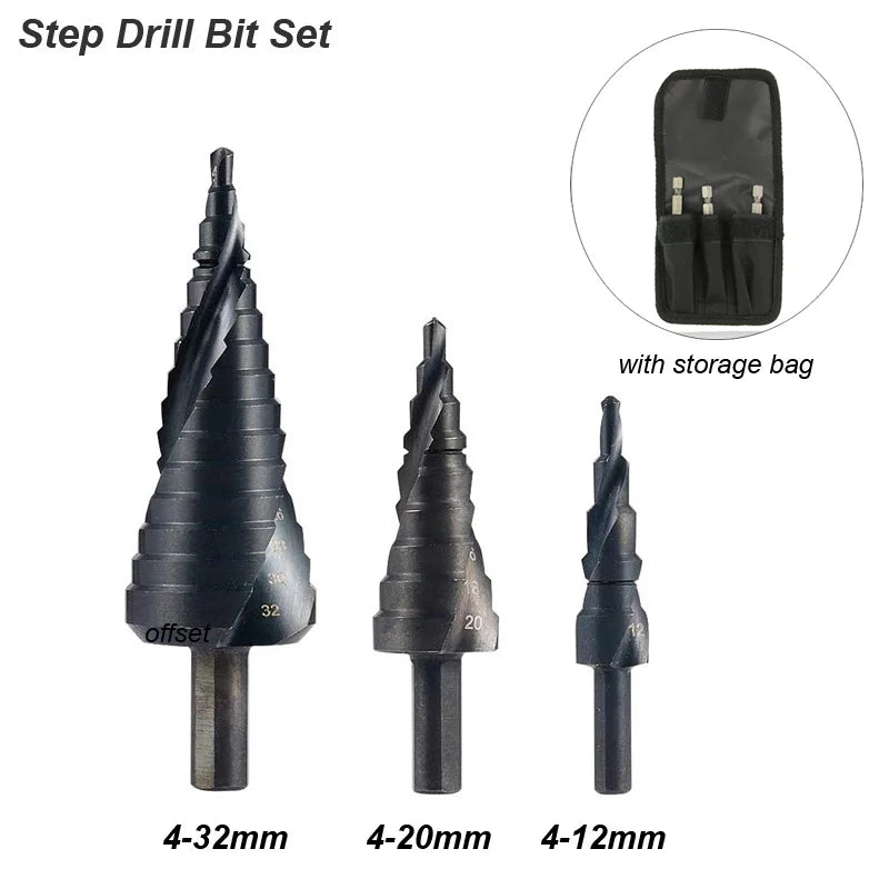 High Speed Steel Step Drill Bit Set