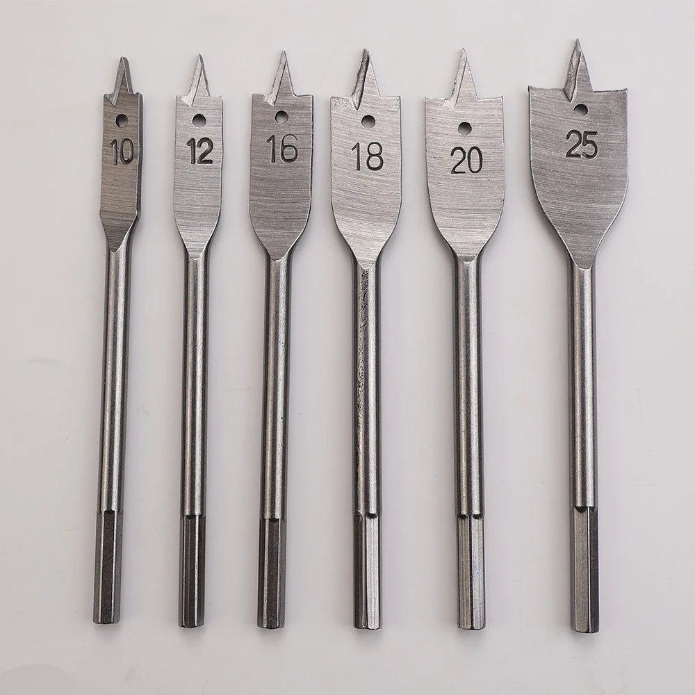 Set de Brocas Planas para Madera 10-20mm - Broca de Pala de Tres Puntas