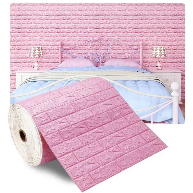 Papel Pintado 3D Autoadhesivo Efecto Ladrillo | Rollo Continuo 70cm x 1/3/5/10M | Impermeable
