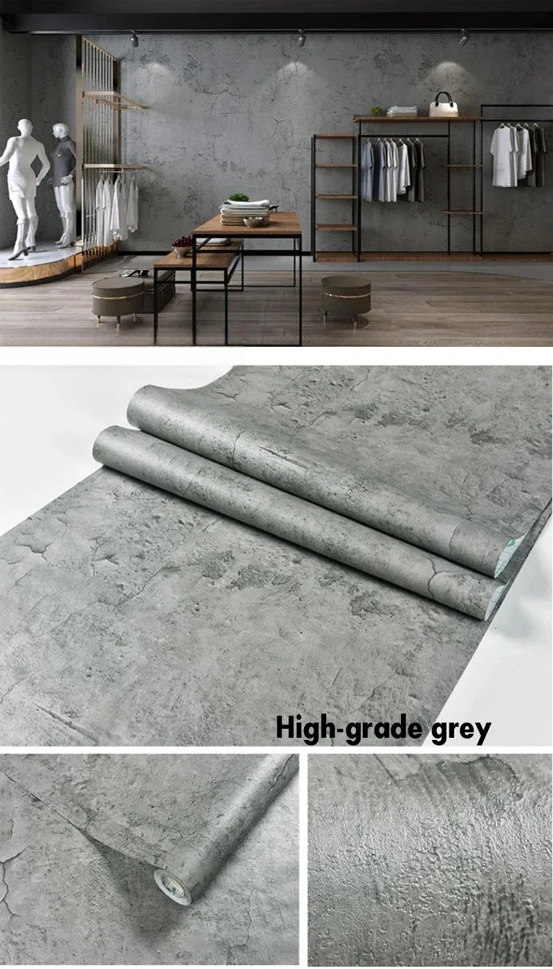 Papel pintado PVC gris oscuro estilo industrial