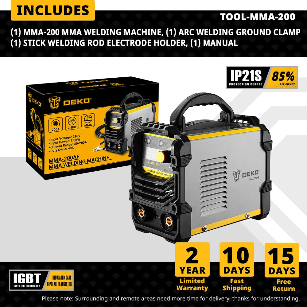 Soldadora MMA DEKO Inverter DC 220V - 20-200A