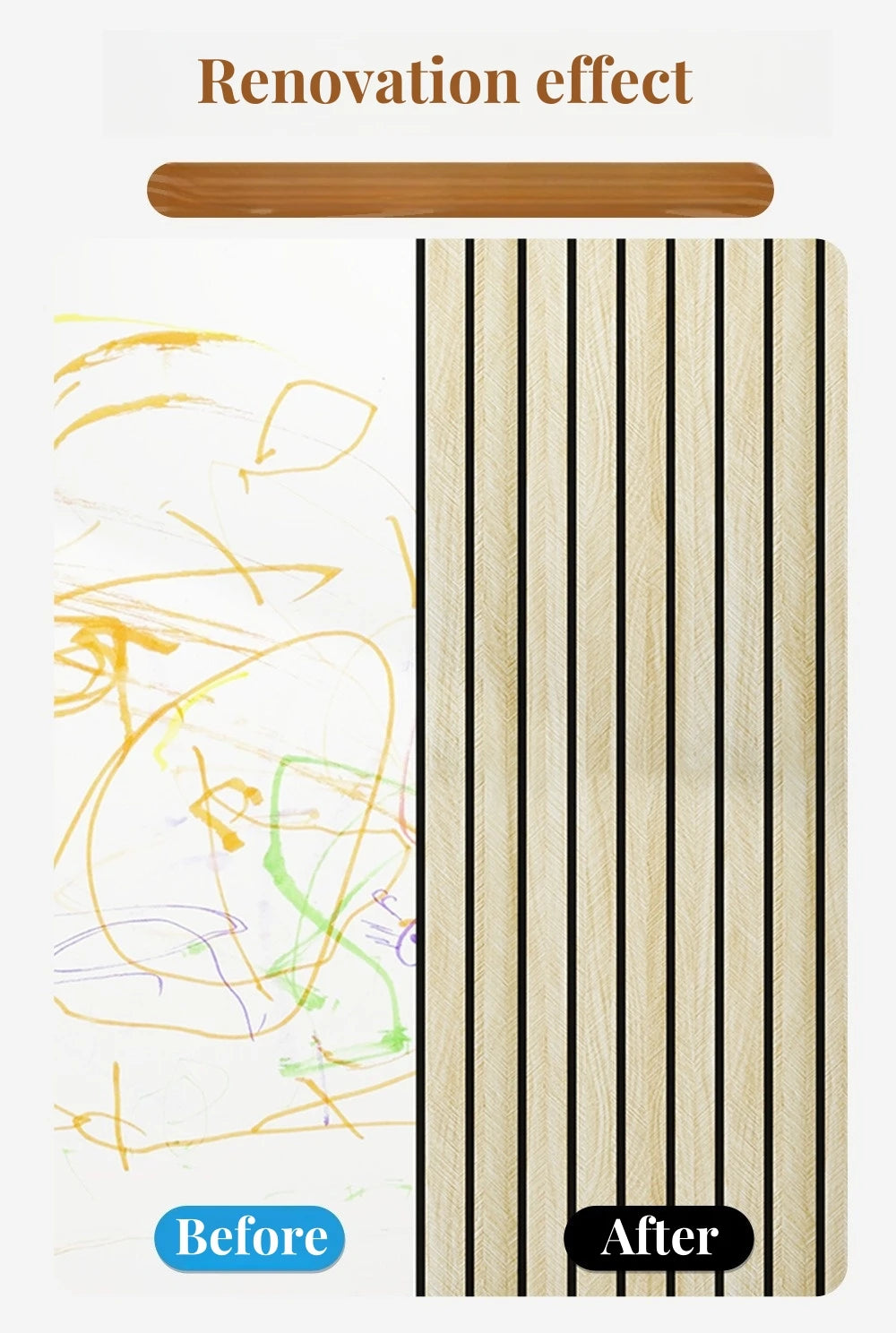 Papel Pintado Autoadhesivo Imitación Rejilla Madera | PVC Grueso Impermeable | Rollo 3M, 5M o 10M x 40cm