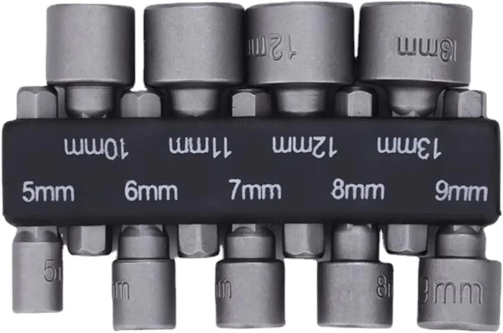 Set 9 Llaves de Vaso Hexagonales 5-13 mm | Puntas para Destornillador | Herramienta Profesional