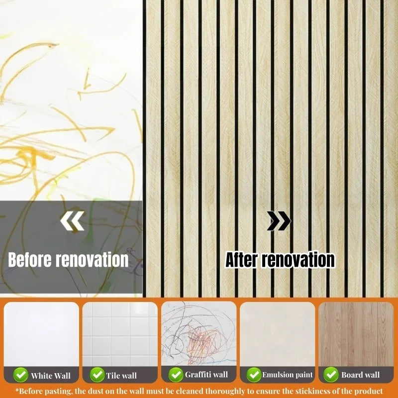 Papel pintado rejilla madera en distintos tamaños de rollo