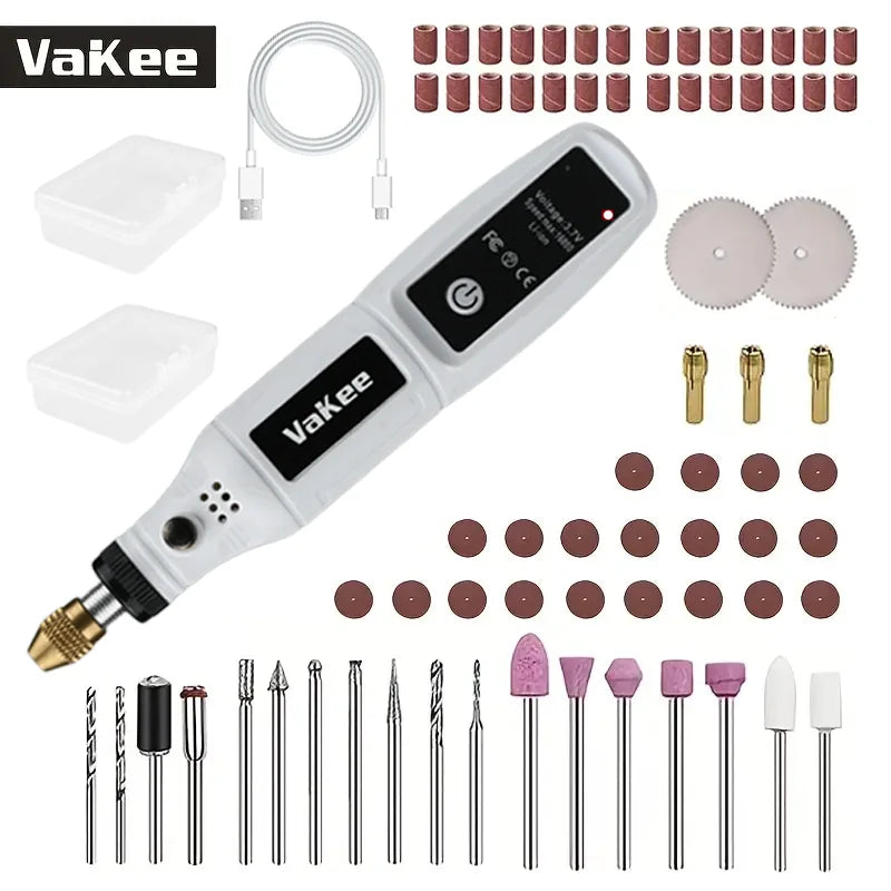 Mini Electric Cordless USB Drill VaKee – Engraving Pen and DIY Rotary Tool