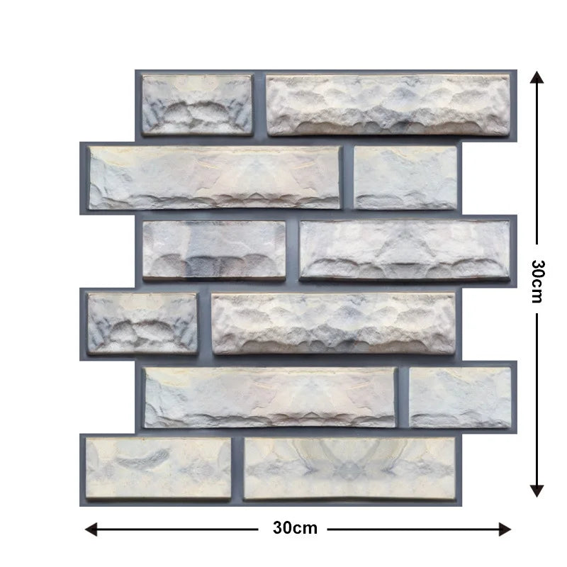 Paneles 3D Autoadhesivos Efecto Ladrillo Retro | PVC Impermeable Ignifugo | Pack 5 o 10 uds 30x30cm