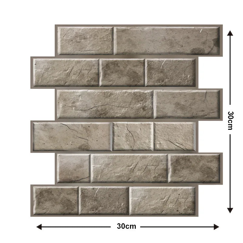 Paneles 3D Autoadhesivos Efecto Ladrillo Retro | PVC Impermeable Ignifugo | Pack 5 o 10 uds 30x30cm