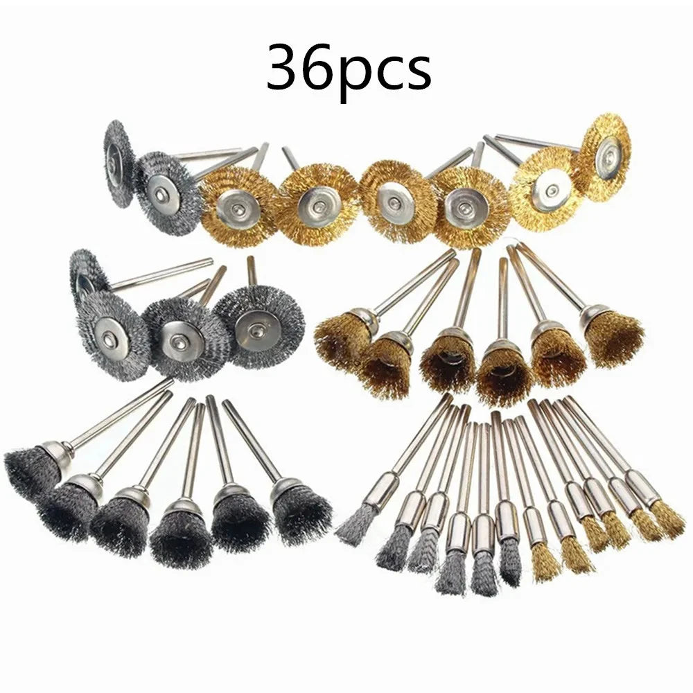 Set de 36 cepillos de alambre para taladro