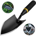 Pala de jardín de acero manganeso con mango ergonómico de goma