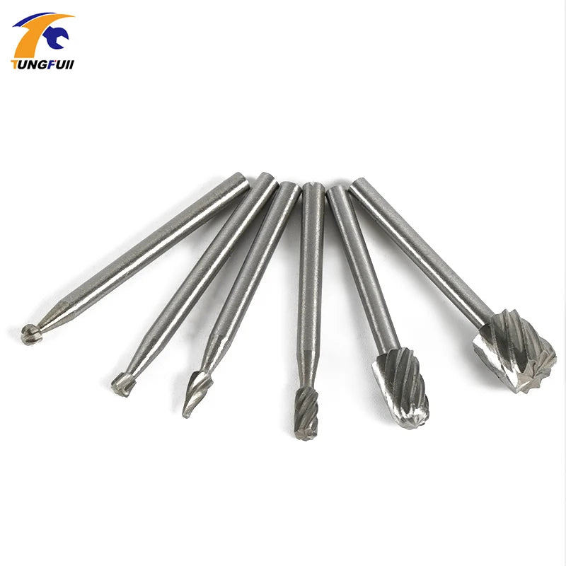 HSS Rotary Burr Set for Dremel - Wood, Stone, and Metal Carving
