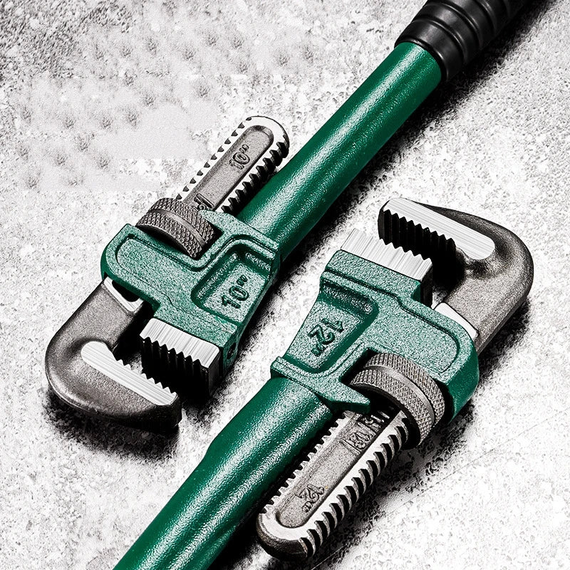 NIUXIANG Carbon Steel Straight Pipe Wrench – Adjustable 10", 12", 14", and 18" for Plumbing and Industrial Use
