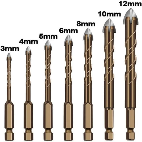 Brocas para Hormigón, Cerámica, Vidrio y Azulejo – Vástago Hexagonal 3mm a 12mm