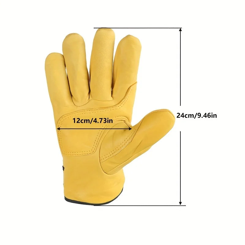 Guantes de Trabajo en Piel PU para Jardinería, Moto y Soldadura