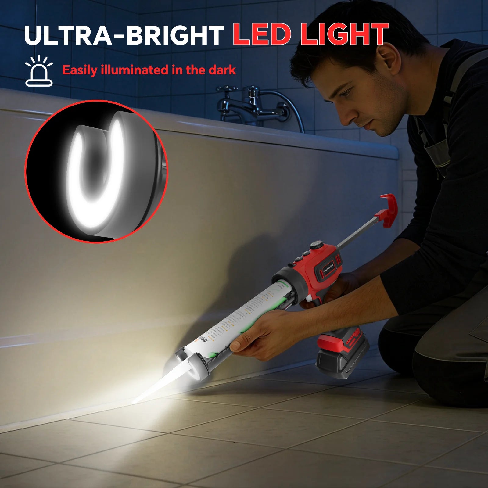 Pistola de Silicona Eléctrica Inalámbrica LaiPuDuo 300ml - Velocidad Variable