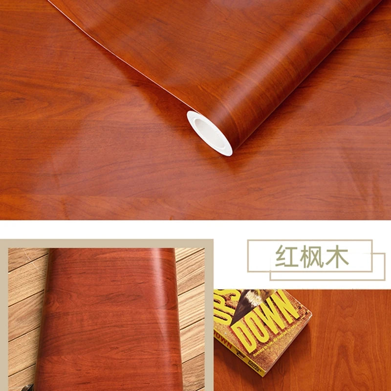 Vinilo Adhesivo Efecto Madera para Muebles | PVC Impermeable Autoadhesivo | Renovación Fácil