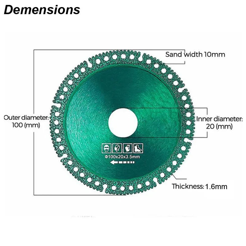 Disco de Corte Multifunción Ultradelgado atooltour 100mm – Diamante para Cerámica, Vidrio, Madera y Mármol