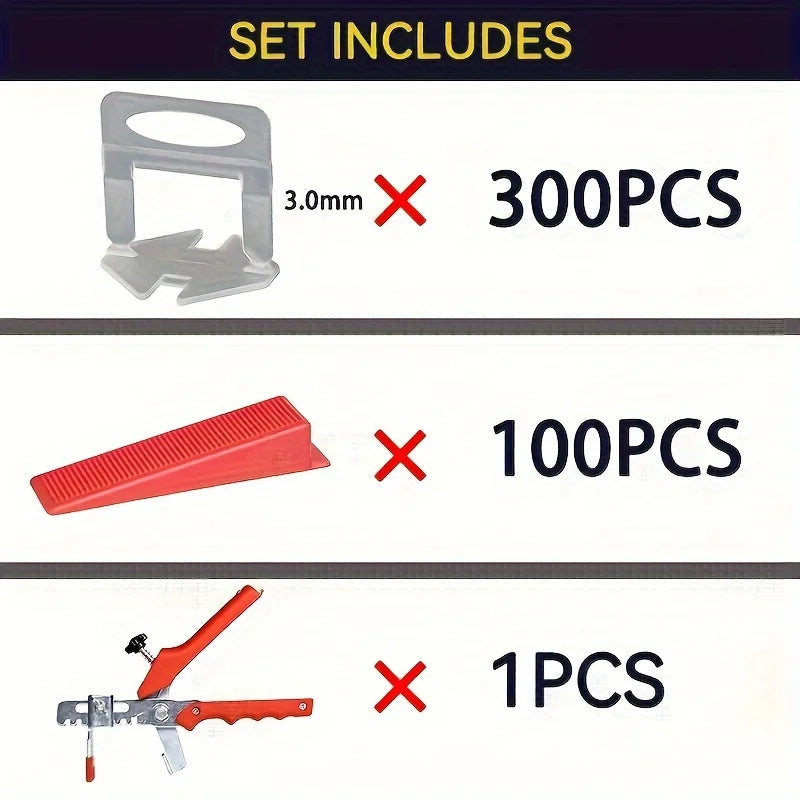 Kit Nivelador de Azulejos con Alicate - 270 Clips + 90 Cuñas