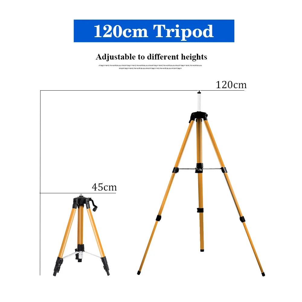 Trípode para Nivel Láser XMSJ – Altura Regulable 1,2m/1,5m con Adaptador 5/8" y Recubrimiento Anticorrosivo