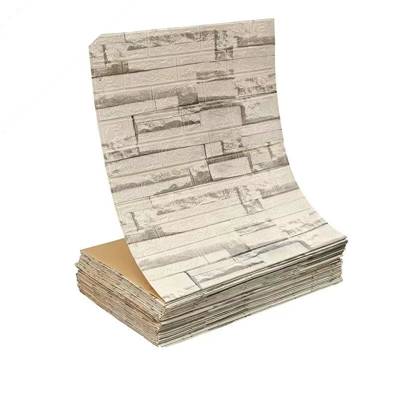 Papel Pintado 3D Autoadhesivo Efecto Ladrillo | Rollo Continuo 70cm x 1/3/5/10M | Impermeable