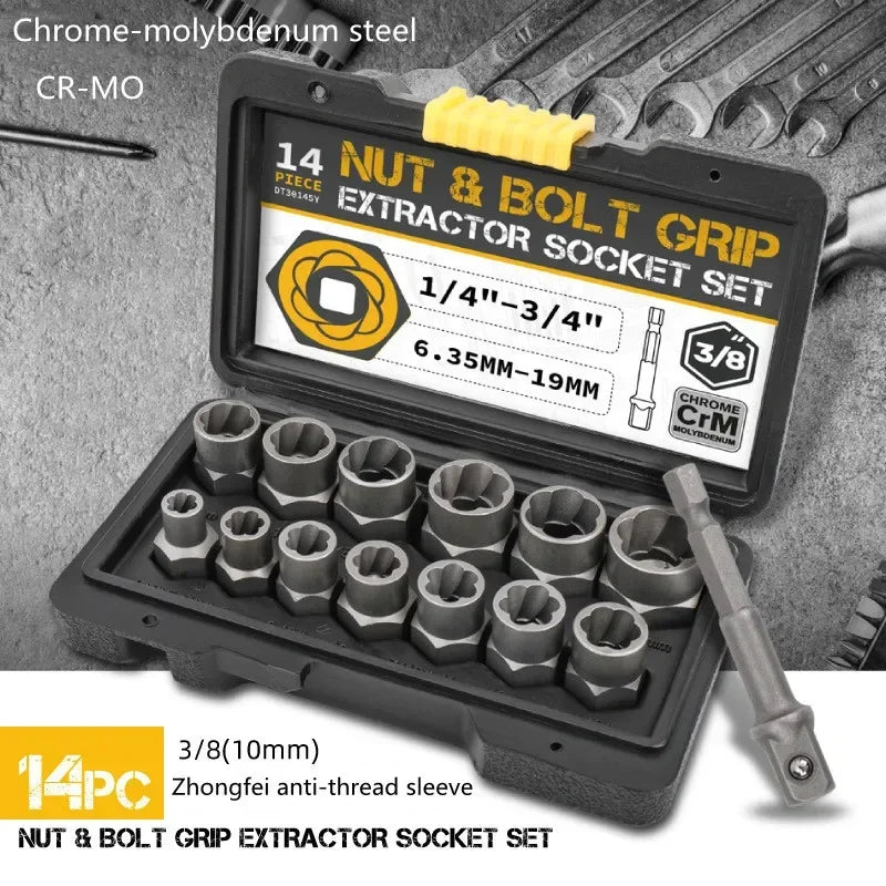 Kit de Extracción de Impacto para Tornillos Dañados