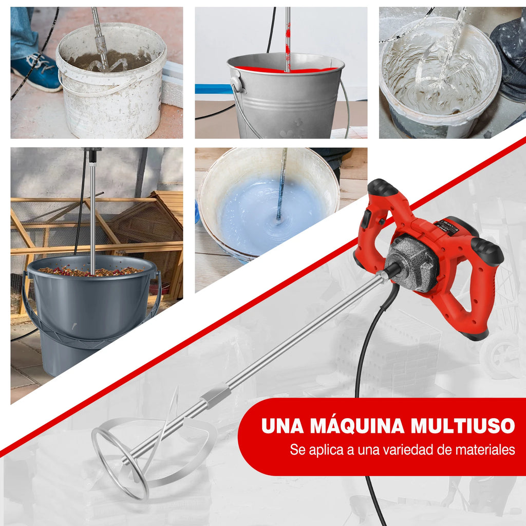 Mezcladora de Hormigón Portátil DayPlus 2600W - Varilla M14, 6 Velocidades